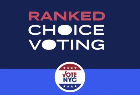 Type design for the words Rank Choice Voting Vote NYC